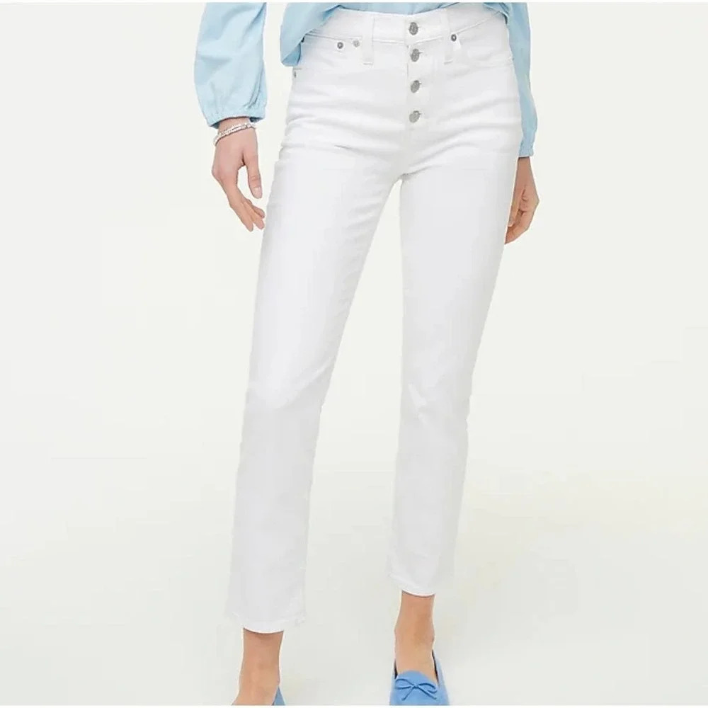 JCrew Factory Essential Straight Jean White